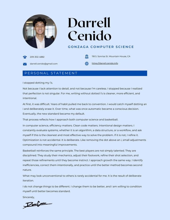 Preview of Darrell Cenido personal statement PDF